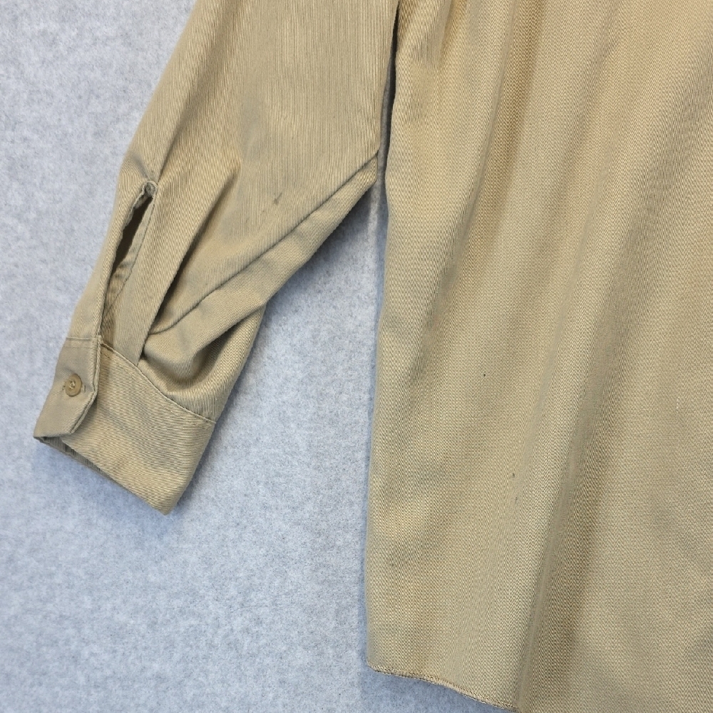 Dickies Khaki Work Shirt Men’s 16-16.5x33 USA Made Distressed Utility - Picture 11 of 12